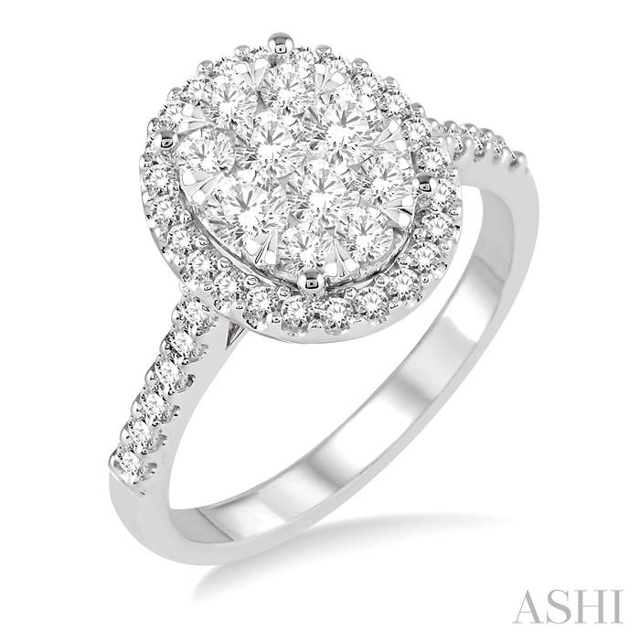 OVAL SHAPE HALO LOVEBRIGHT ESSENTIAL DIAMOND ENGAGEMENT RING