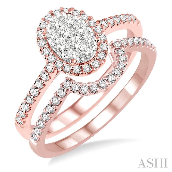 OVAL SHAPE LOVEBRIGHT DIAMOND WEDDING SET