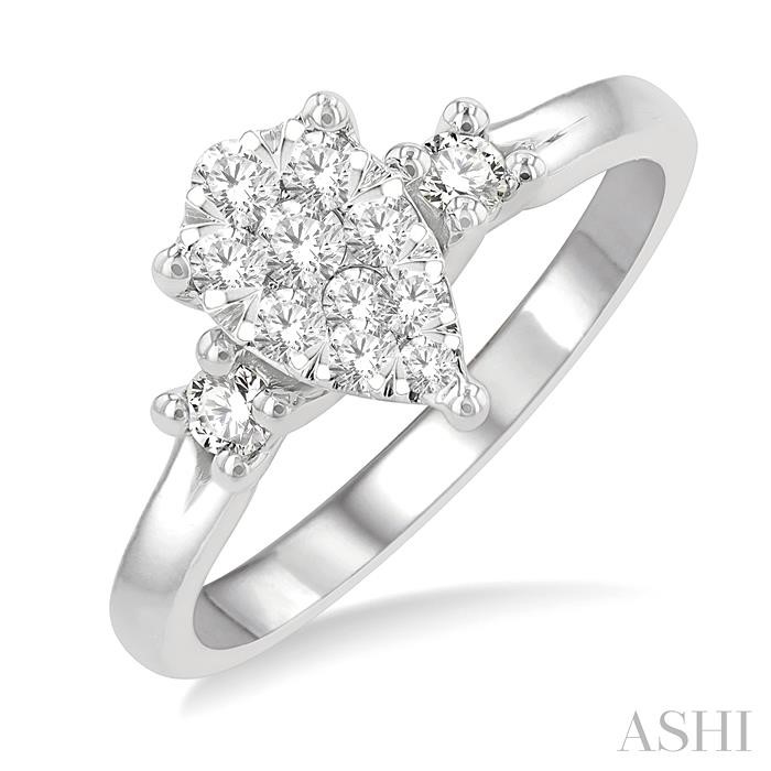 PEAR SHAPE LOVEBRIGHT DIAMOND ENGAGEMENT RING