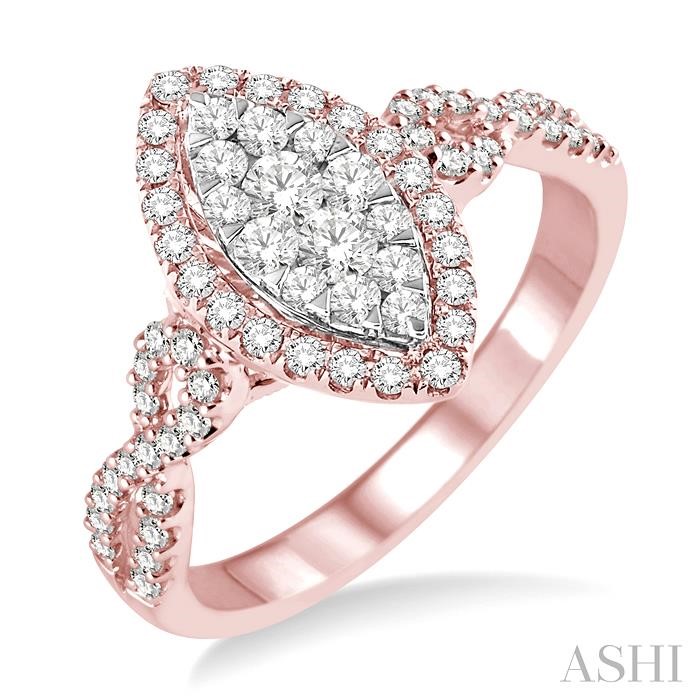 MARQUISE SHAPE LOVEBRIGHT DIAMOND ENGAGEMENT RING