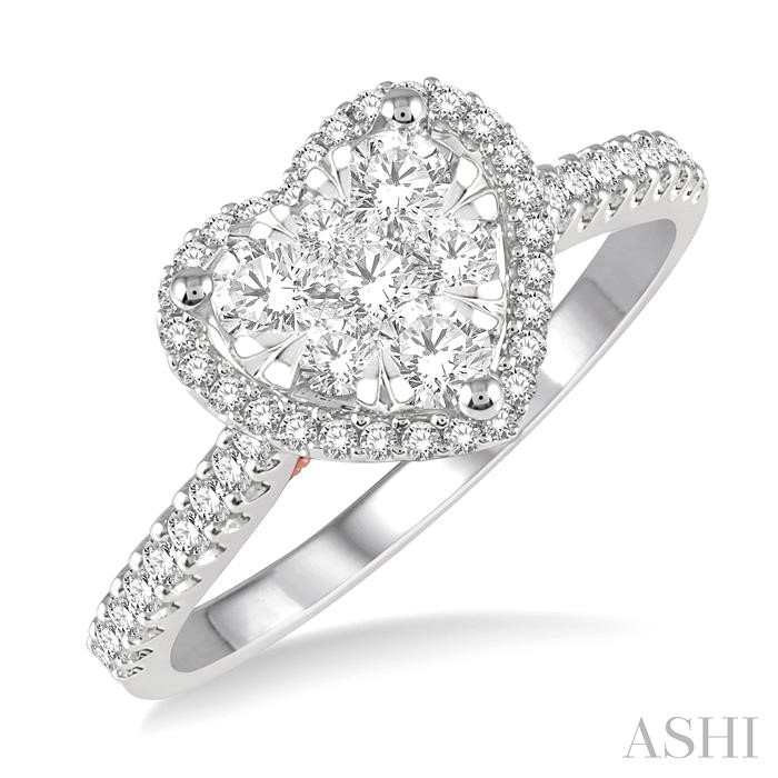 HEART SHAPE HALO LOVEBRIGHT ESSENTIAL DIAMOND ENGAGEMENT RING