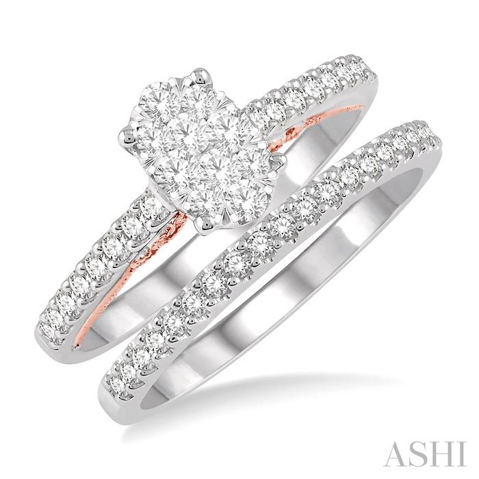 OVAL SHAPE LOVEBRIGHT DIAMOND WEDDING SET