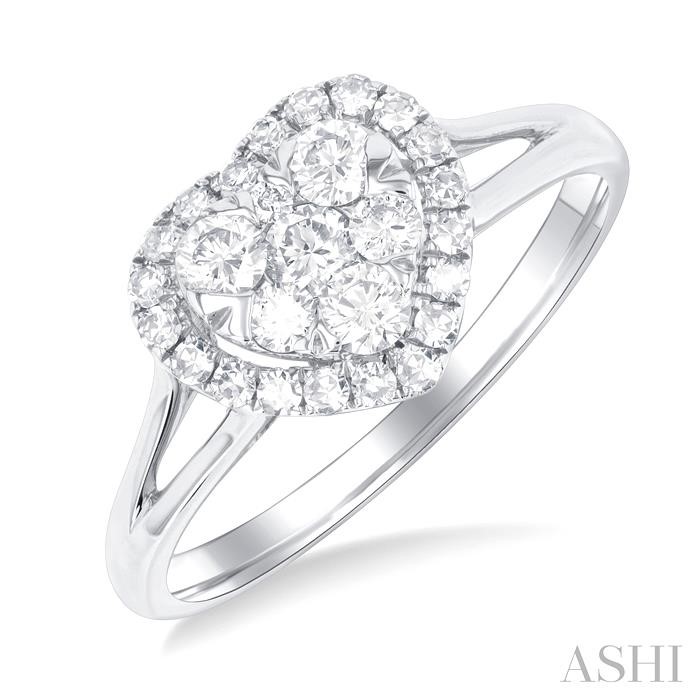 HEART SHAPE HALO LOVEBRIGHT DIAMOND ENGAGEMENT RING