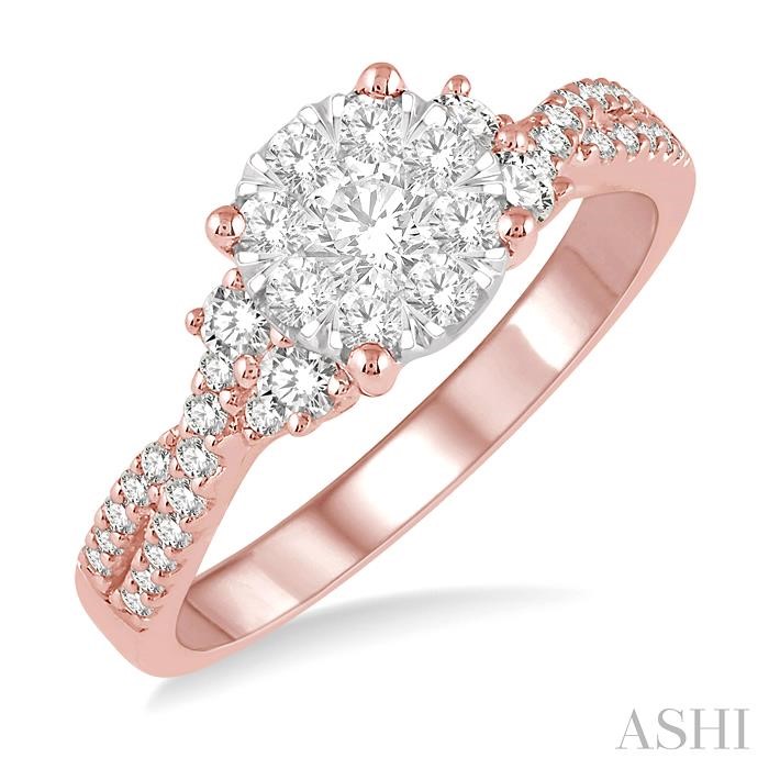 Round Shape Lovebright Diamond Engagement Ring