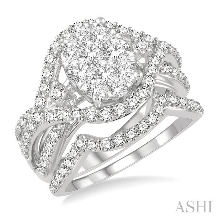 OVAL SHAPE LOVEBRIGHT DIAMOND WEDDING SET