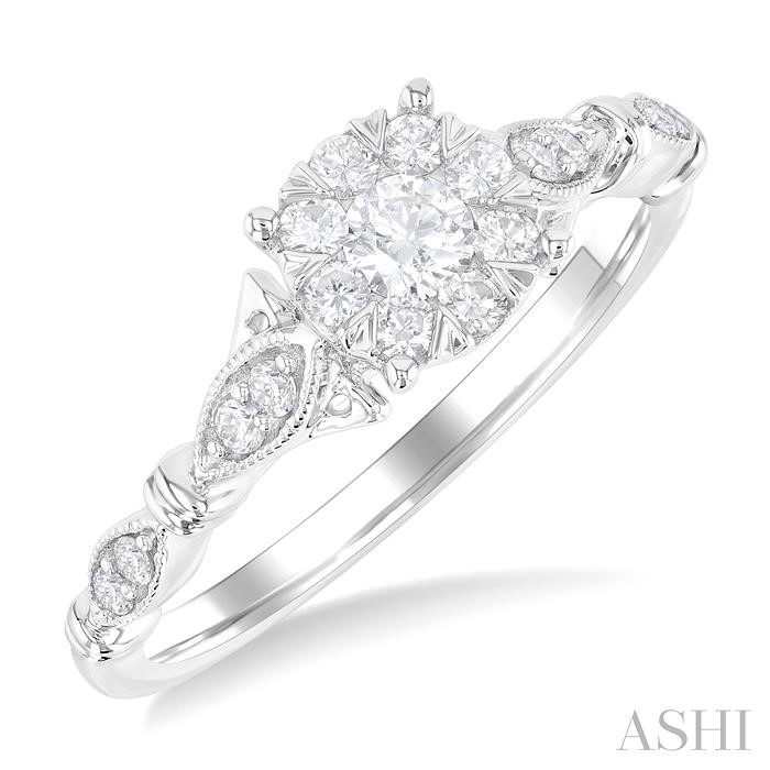 Round Shape Lovebright Diamond Engagement Ring