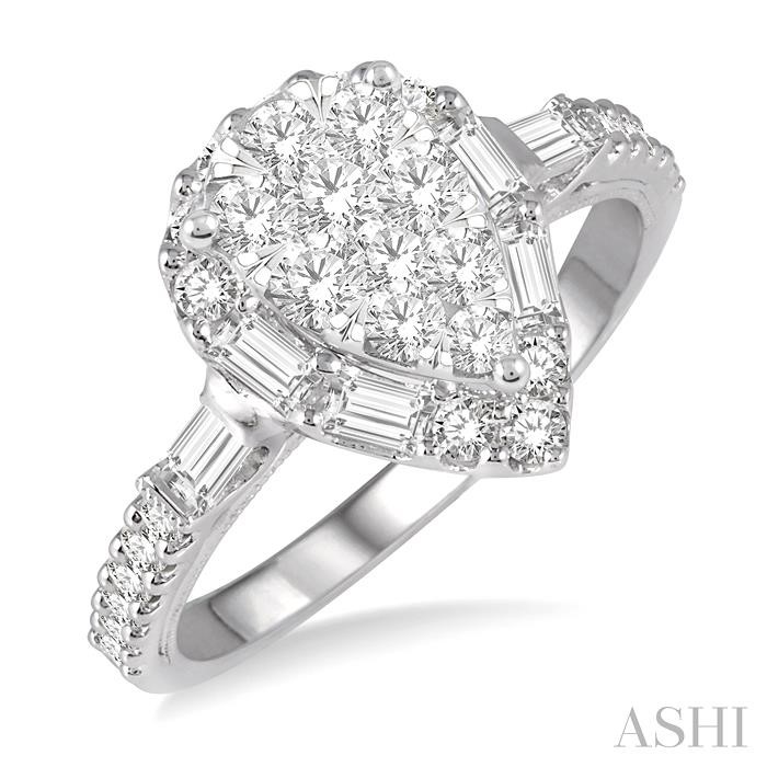 PEAR SHAPE HALO LOVEBRIGHT DIAMOND RING