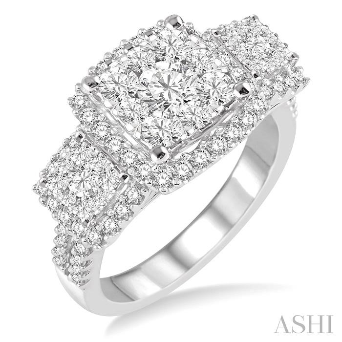 PAST PRESENT & FUTURE HALO LOVEBRIGHT DIAMOND ENGAGEMENT RING