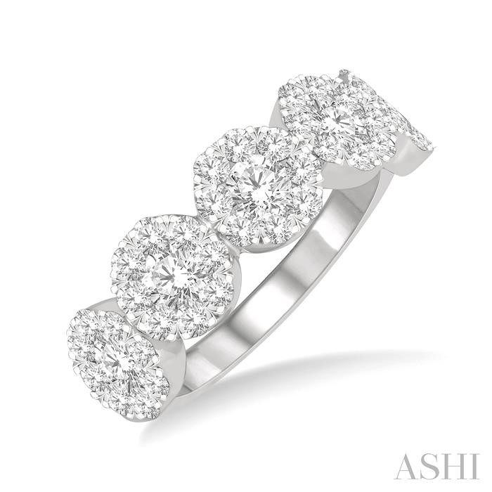 Round Shape 5 Stone Lovebright Essential Diamond Wedding Band