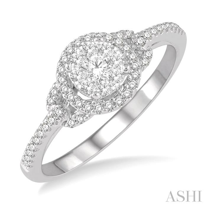 Round Shape Halo Lovebright Diamond Engagement Ring
