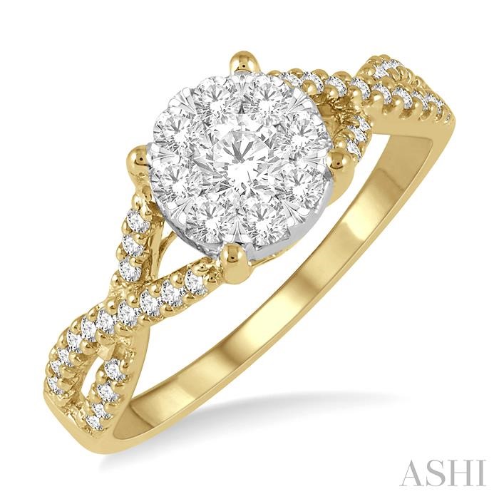 Round Shape Lovebright Diamond Engagement Ring