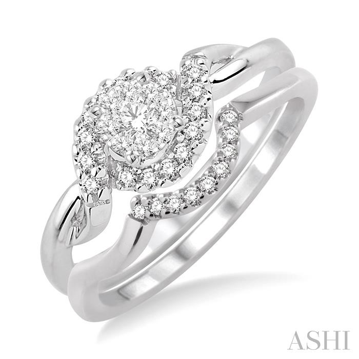 LOVEBRIGHT HALO DIAMOND WEDDING SET