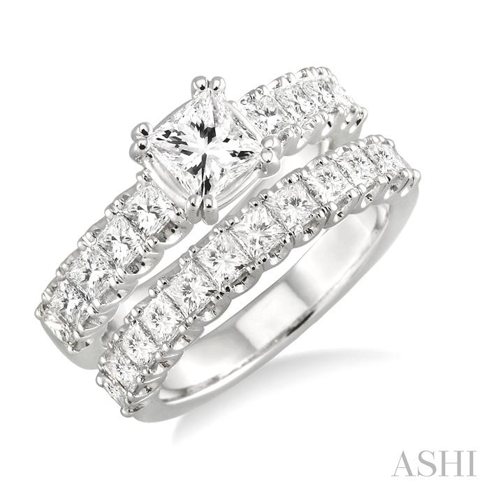 PRINCESS SHAPE DIAMOND WEDDING SET