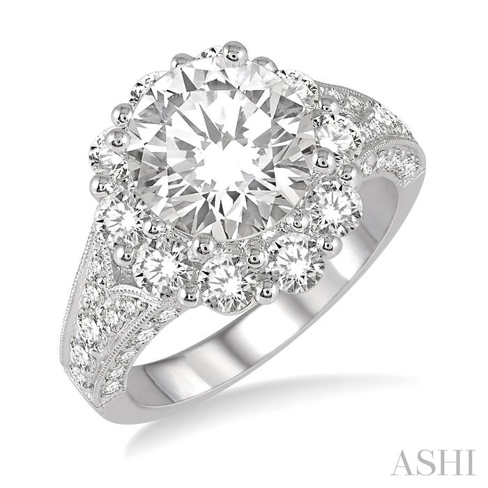 SEMI-MOUNT HALO DIAMOND ENGAGEMENT RING