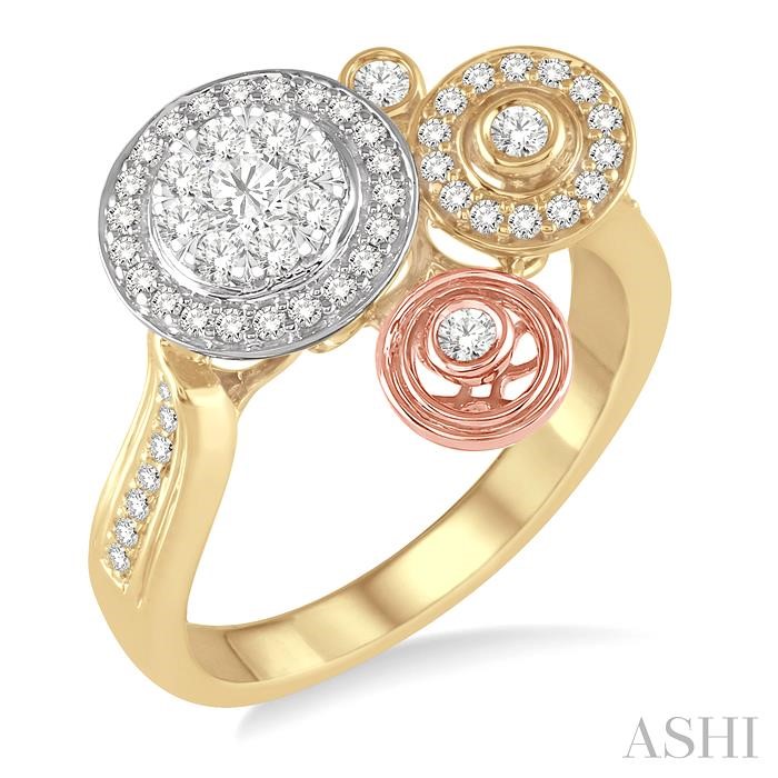 Round Shape Halo Lovebright Diamond Fashion Ring