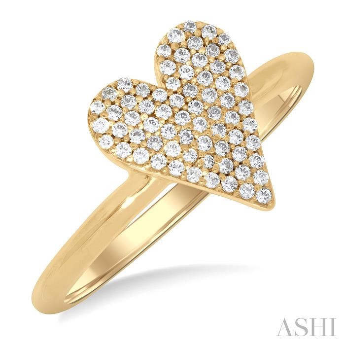 PAVE-SET HEART SHAPE DIAMOND FASHION RING