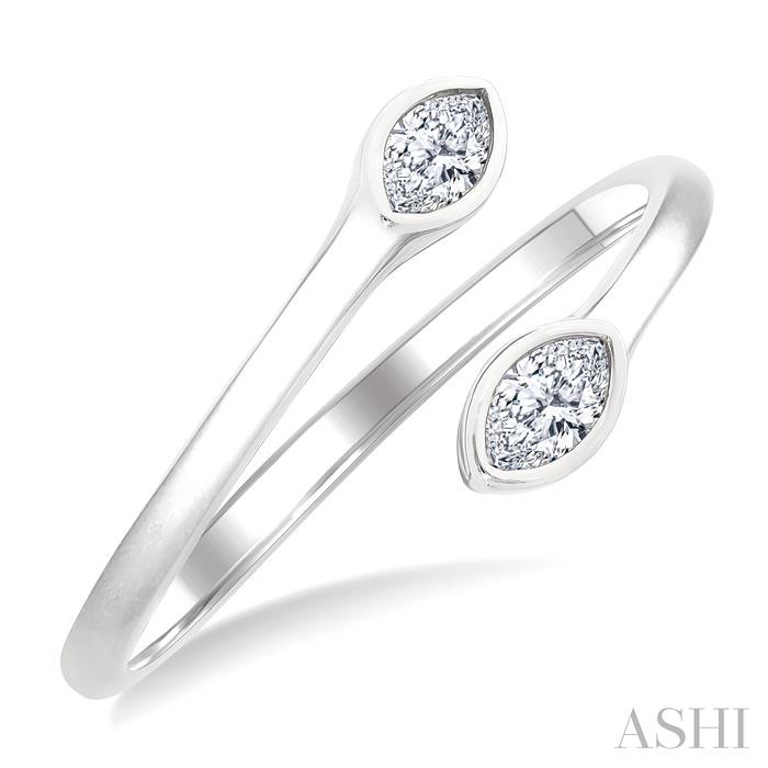 Marquise Shape Bezel Set Diamond Fashion Ring