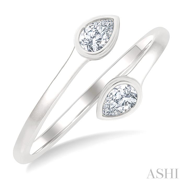 Pear Shape Bezel Set Diamond Fashion Ring