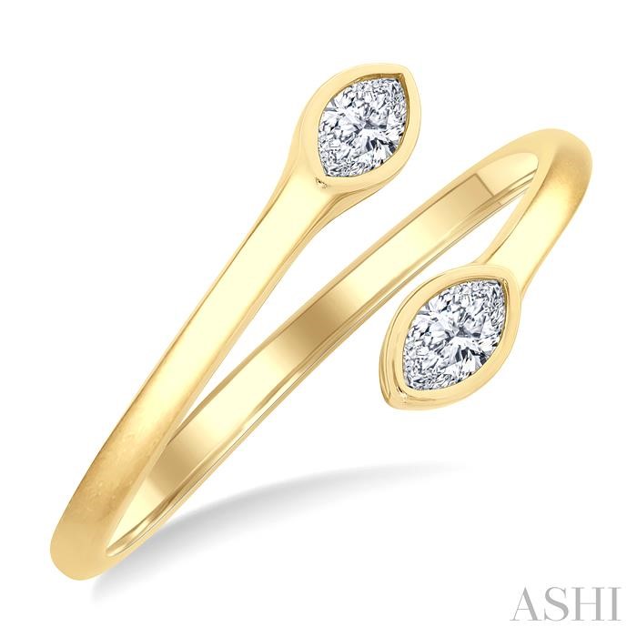 Marquise Shape Bezel Set Diamond Fashion Ring