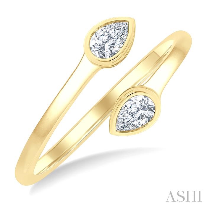 Pear Shape Bezel Set Diamond Fashion Ring