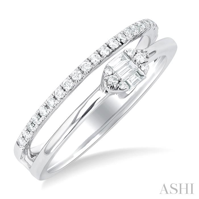 MARQUISE SHAPE DOUBLE ROW FUSION DIAMOND RING