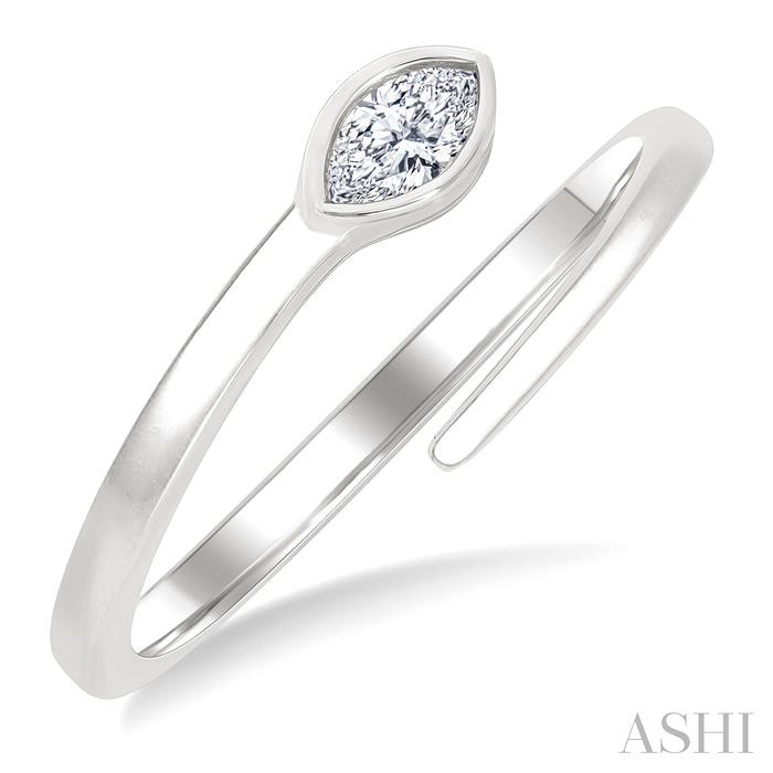 Marquise Shape Bezel Set Diamond Fashion Ring