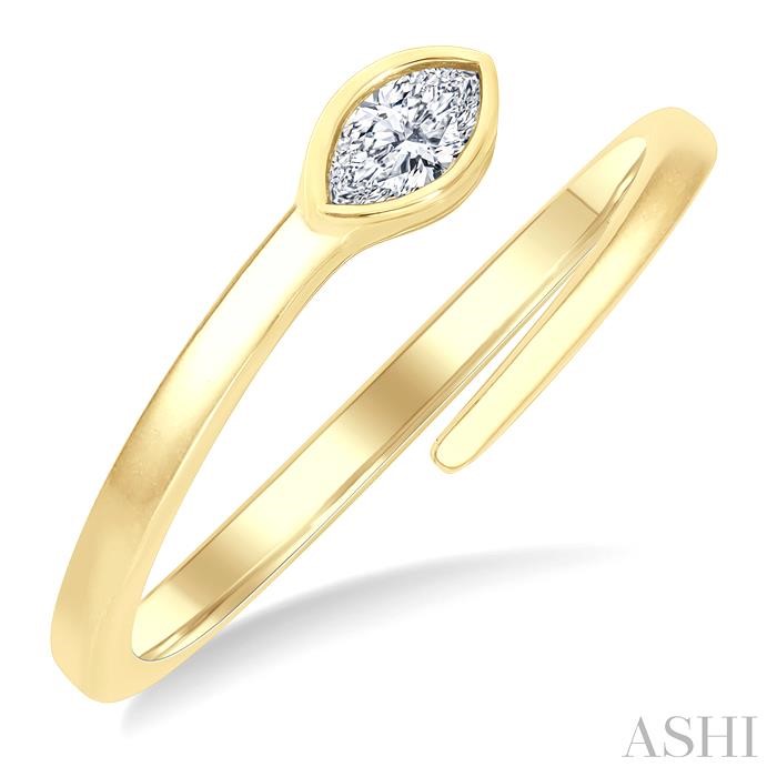 Marquise Shape Bezel Set Diamond Fashion Ring