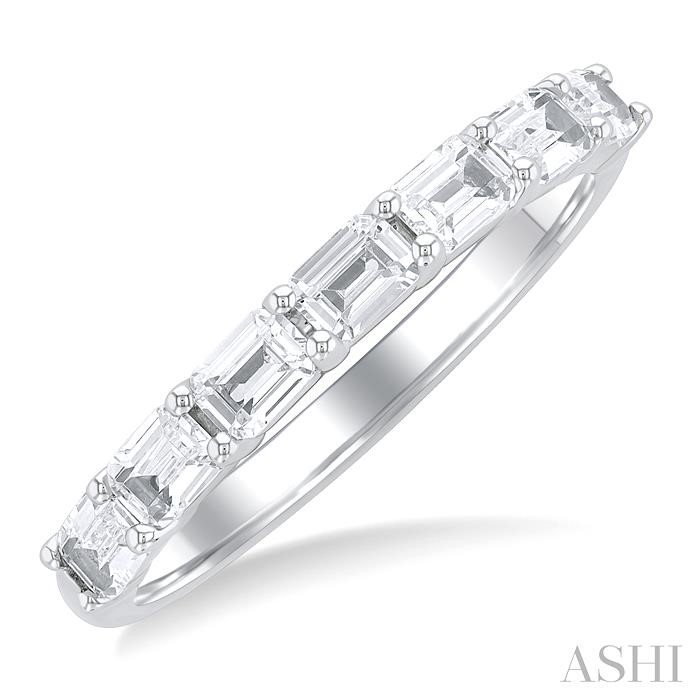 EMERALD SHAPE EAST-WEST DIAMOND FASHION BAND