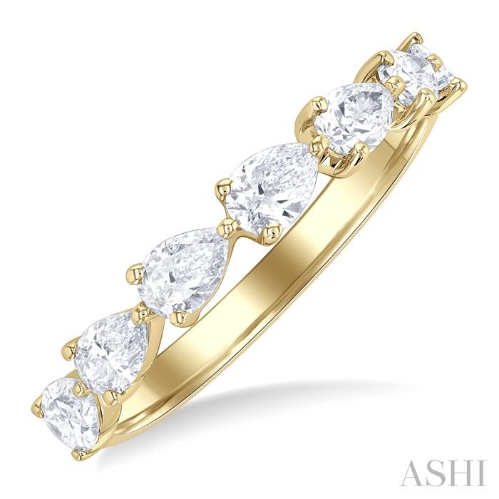 PEAR SHAPE EAST-WEST DIAMOND FASHION BAND