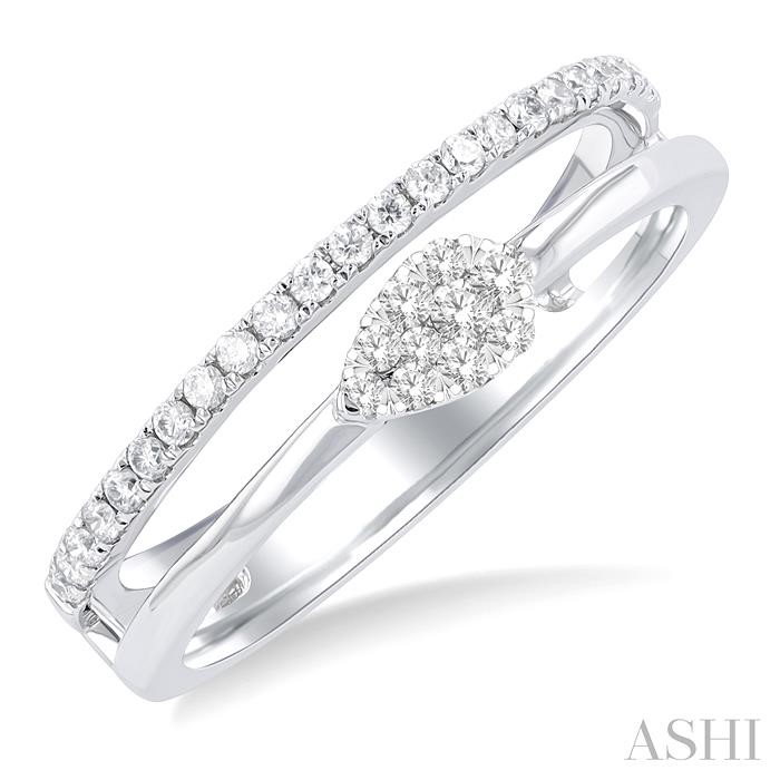 PEAR SHAPE DOUBLE ROW EAST-WEST LOVEBRIGHT DIAMOND FASHION RING