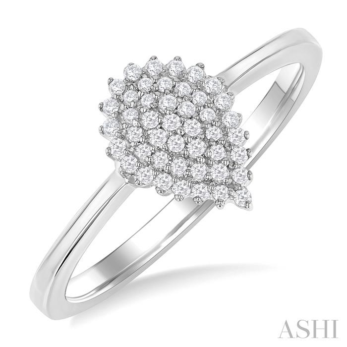 Pear Shape Petite Cluster Diamond Fashion Ring