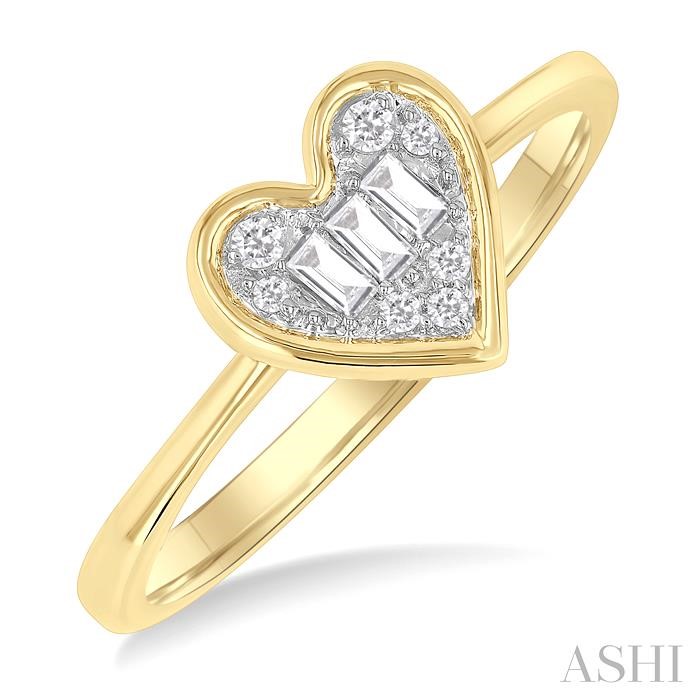 Heart Shape Bezel Set Petite Fusion Diamond Fashion Ring