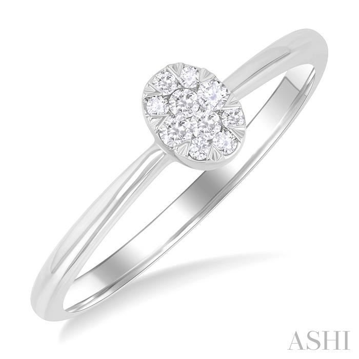 Oval Shape Lovebright Petite Diamond Fashion Ring