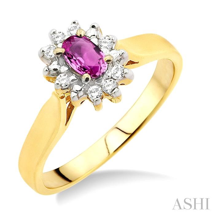 Oval Shape Gemstone & Halo Diamond Ring
