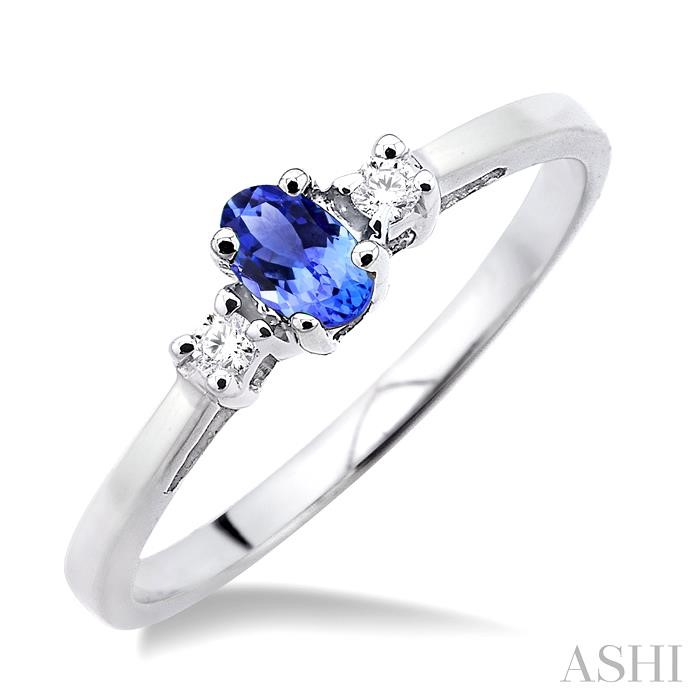 Oval Shape Gemstone & Diamond Ring