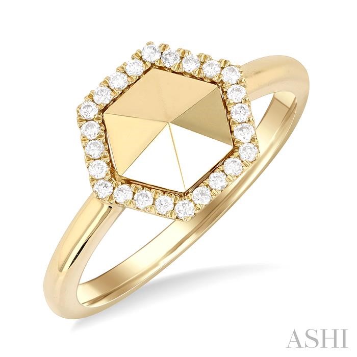 HEXAGON SHAPE DIAMOND FASHION RING