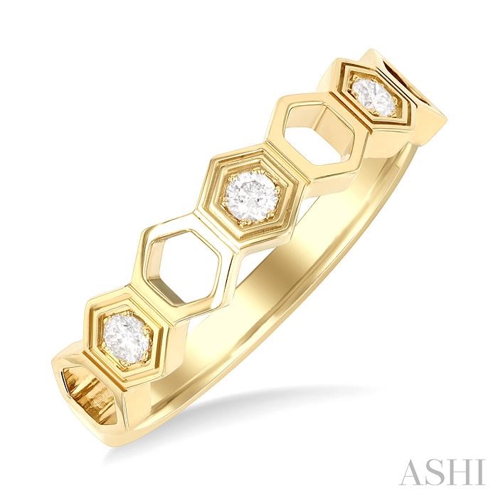 STACKABLE HEXAGON SHAPE DIAMOND FASHION RING