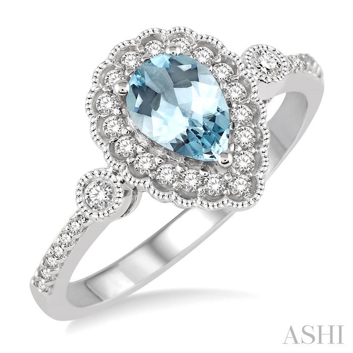 Pear Shape Gemstone & Halo Diamond Ring