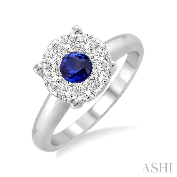 ROUND SHAPE LOVEBRIGHT GEMSTONE & DIAMOND RING