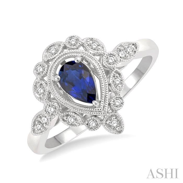 Pear Shape Gemstone & Diamond Ring