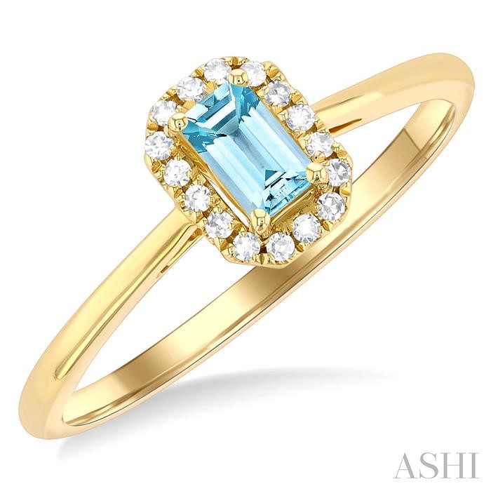 Emerald Shape Gemstone & Halo Diamond Ring