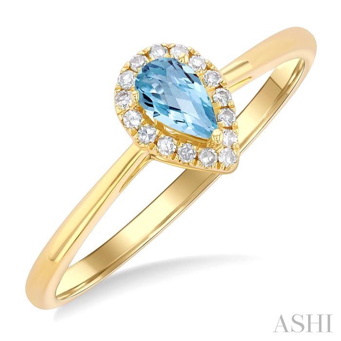 Pear Shape Gemstone & Halo Diamond Ring