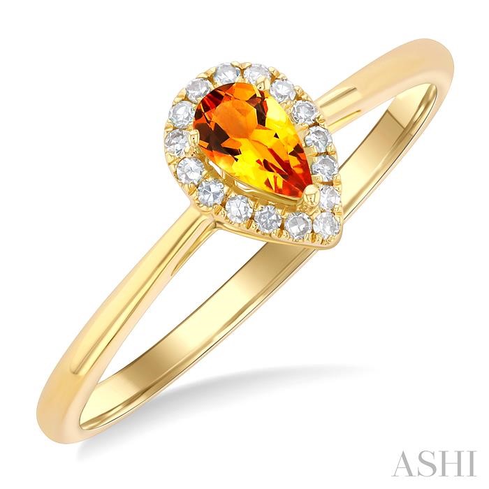 Pear Shape Gemstone & Halo Diamond Ring