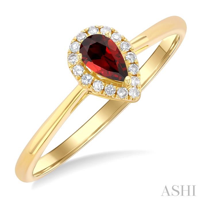 Pear Shape Gemstone & Halo Diamond Ring