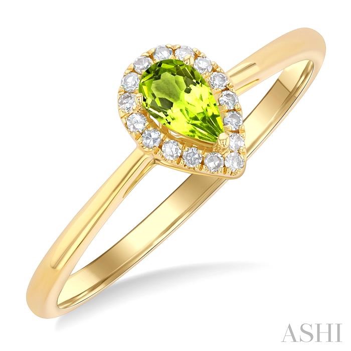 Pear Shape Gemstone & Halo Diamond Ring