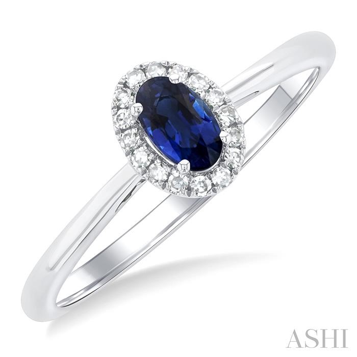 OVAL SHAPE GEMSTONE & HALO DIAMOND RING