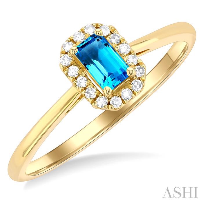 Emerald Shape Gemstone & Halo Diamond Ring