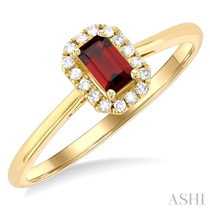 Emerald Shape Gemstone & Halo Diamond Ring