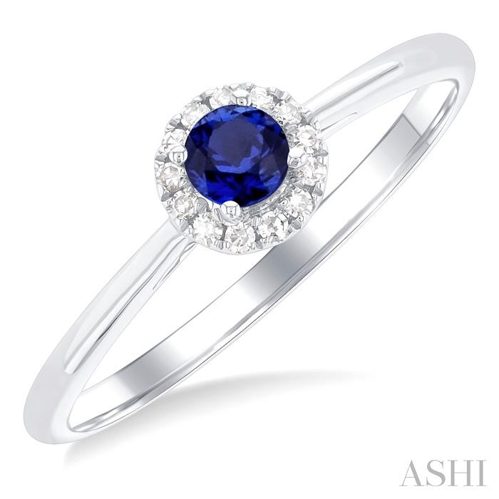 ROUND SHAPE GEMSTONE & HALO DIAMOND RING