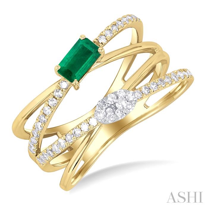 CRISS CROSS GEMSTONE & LOVEBRIGHT DIAMOND FASHION RING